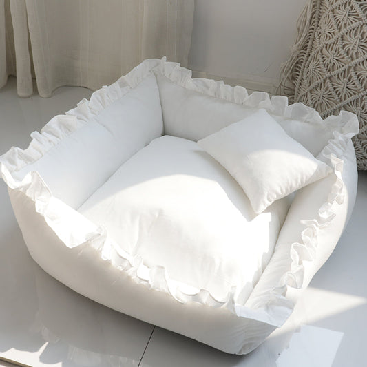 Small Dog Bed Plush Pet Sofa Ultrasoft Material Comfortable Sleeping Space Princess Style Furniture Cat Bed Cozy Design Wraparound Support Perfect Chihuahua Puppy Bed Indoor Pet Lounger Soft Cushioned Comfort Small Breed Furniture Elegant