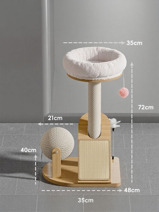 Modern Plush Cat Tree with Scratching Post