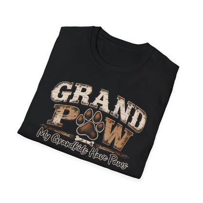 T-Shirt — "Grand Paw" My Grandkids Have Paws Dog Lover Tee