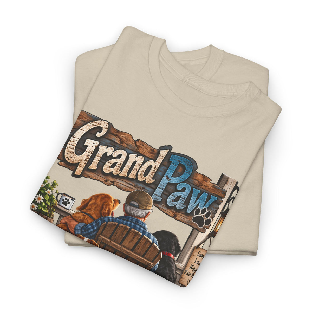 Grand Paw T-Shirt — Grandpa with Dogs Graphic Tee