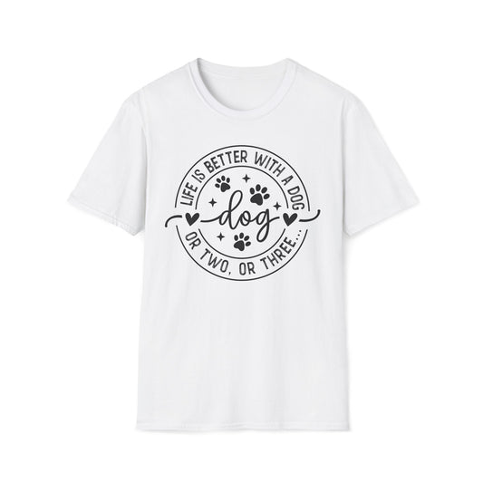 Dog Lover T-Shirt — "Life Is Better With a Dog" Casual Graphic Tee