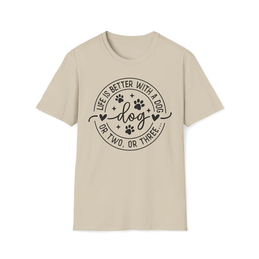 Dog Lover T-Shirt — "Life Is Better With a Dog" Casual Graphic Tee