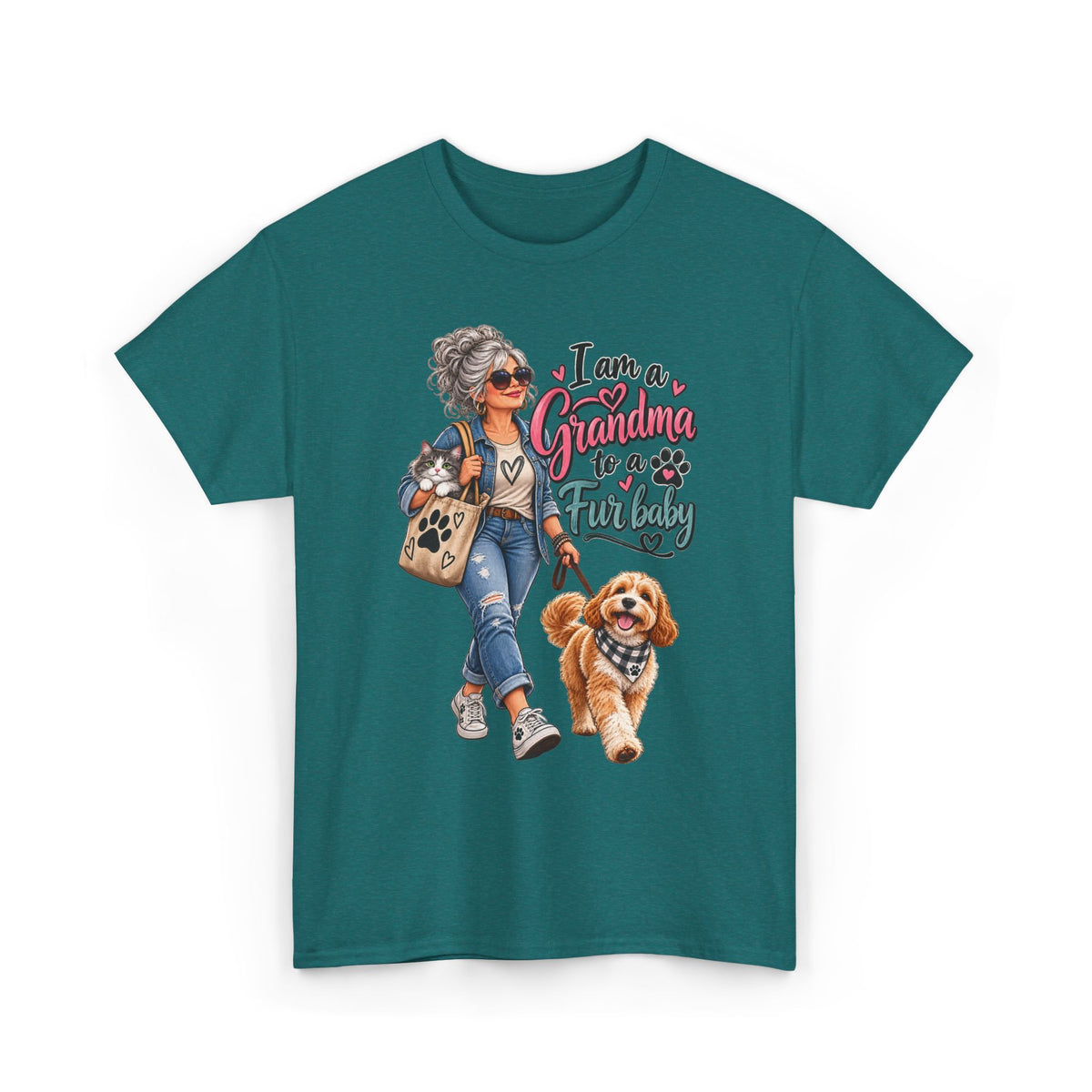 Grandma Walking Dog T-Shirt — "I Am a Grandma for a Friendly" Graphic Tee