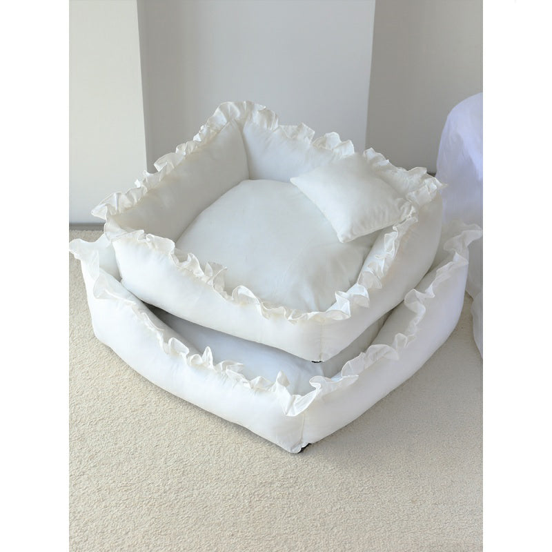Sofa Style Pet Bed Cozy Dog Furniture Ultrasoft Plush Material Princess Design Small Dog Cat Sleeping Space Comfortable Lounger Wraparound Support Indoor Pet Bed Chihuahua Puppy Sofa Soft Cushioned Comfort Small Breed Furniture Elegant Pet