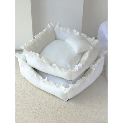 Sofa Style Pet Bed Cozy Dog Furniture Ultrasoft Plush Material Princess Design Small Dog Cat Sleeping Space Comfortable Lounger Wraparound Support Indoor Pet Bed Chihuahua Puppy Sofa Soft Cushioned Comfort Small Breed Furniture Elegant Pet