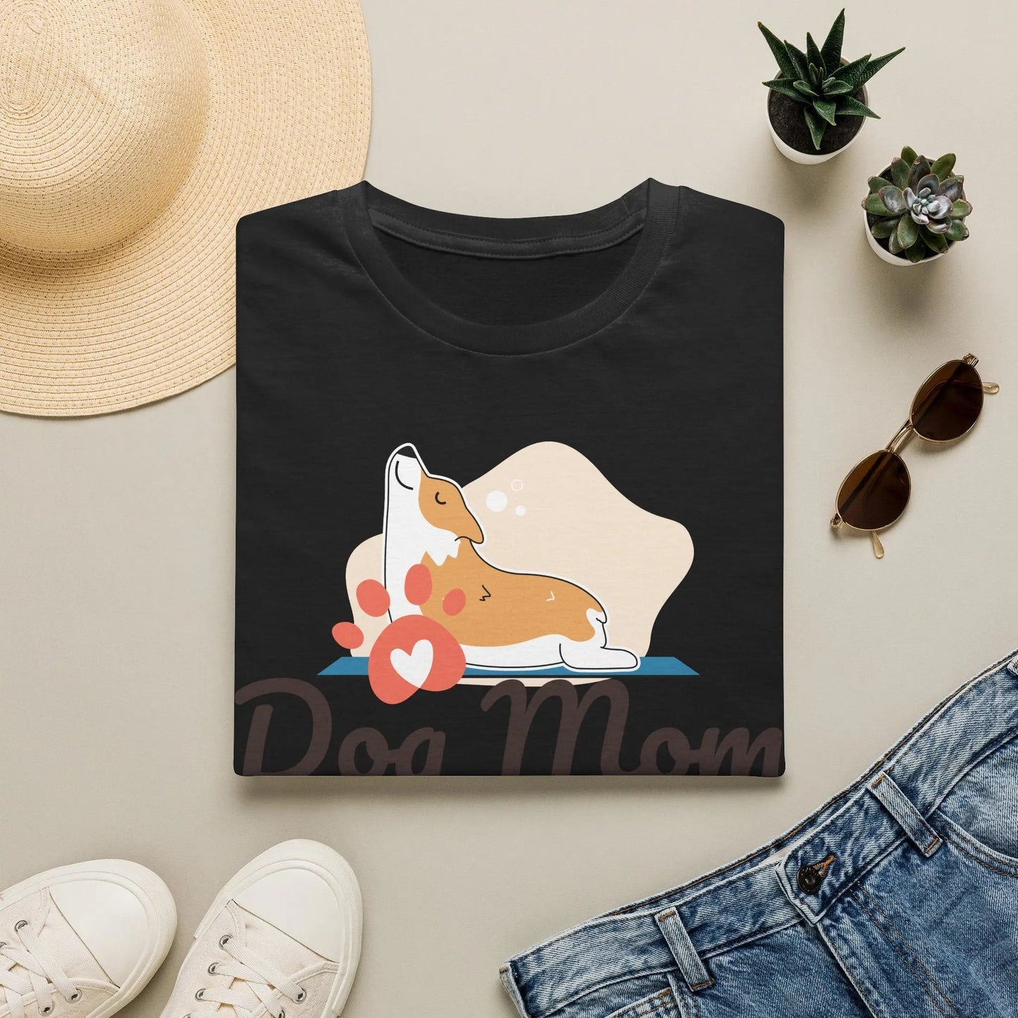 Dog Mom T-Shirt — Colorful Paw Print Tee for Pet Lovers