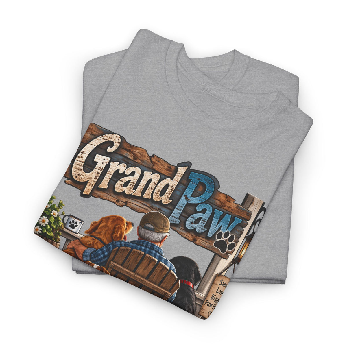 Grand Paw T-Shirt — Grandpa with Dogs Graphic Tee