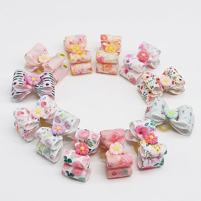 Pet Hair Bows & Accessories Set – Colorful Styles