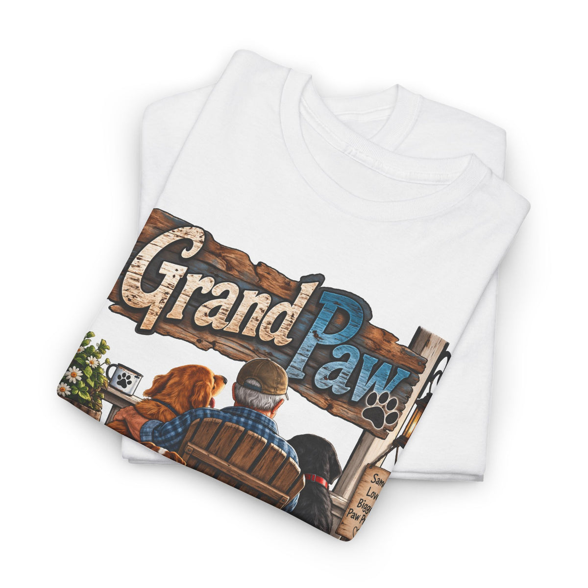 Grand Paw T-Shirt — Grandpa with Dogs Graphic Tee