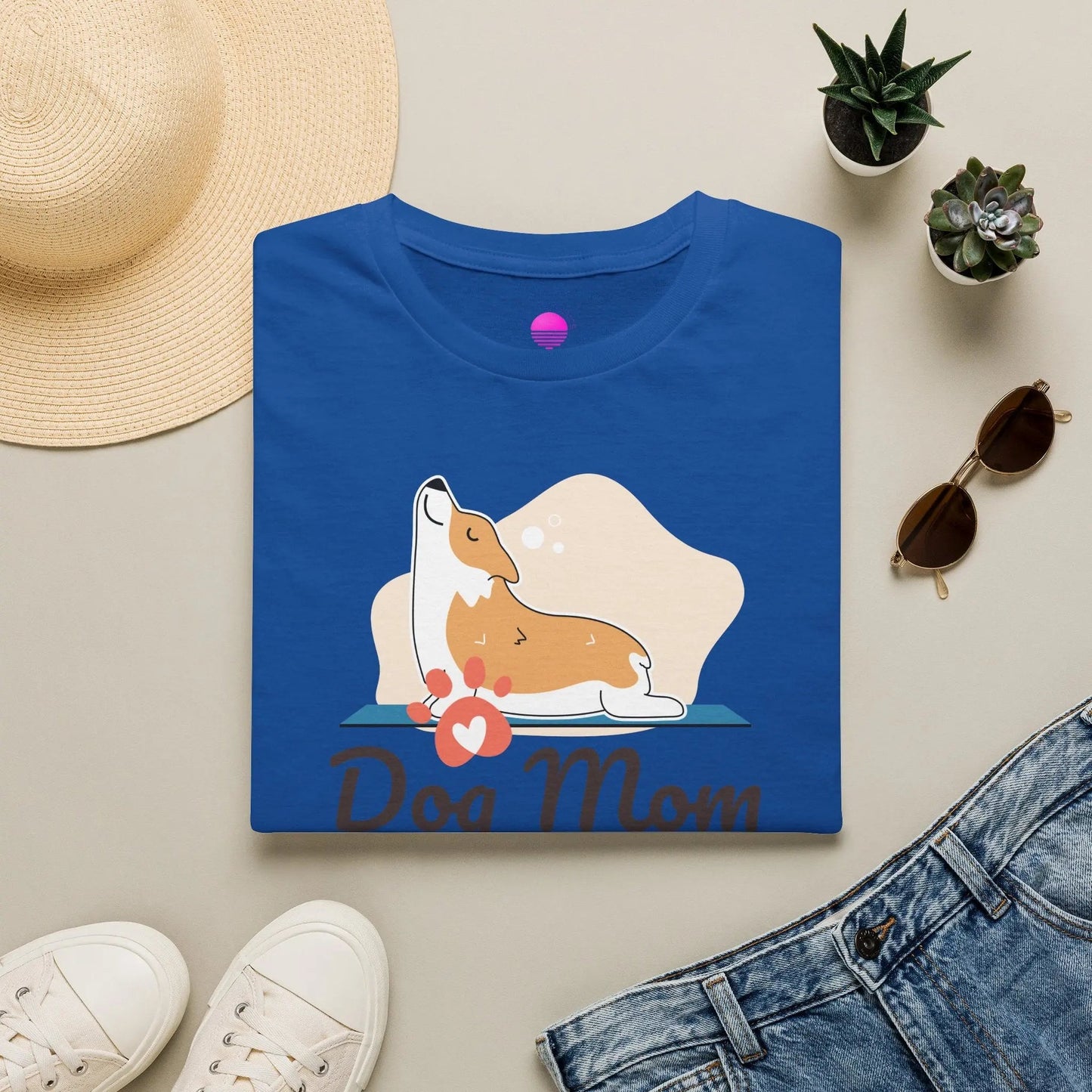 Dog Mom T-Shirt — Colorful Paw Print Tee for Pet Lovers