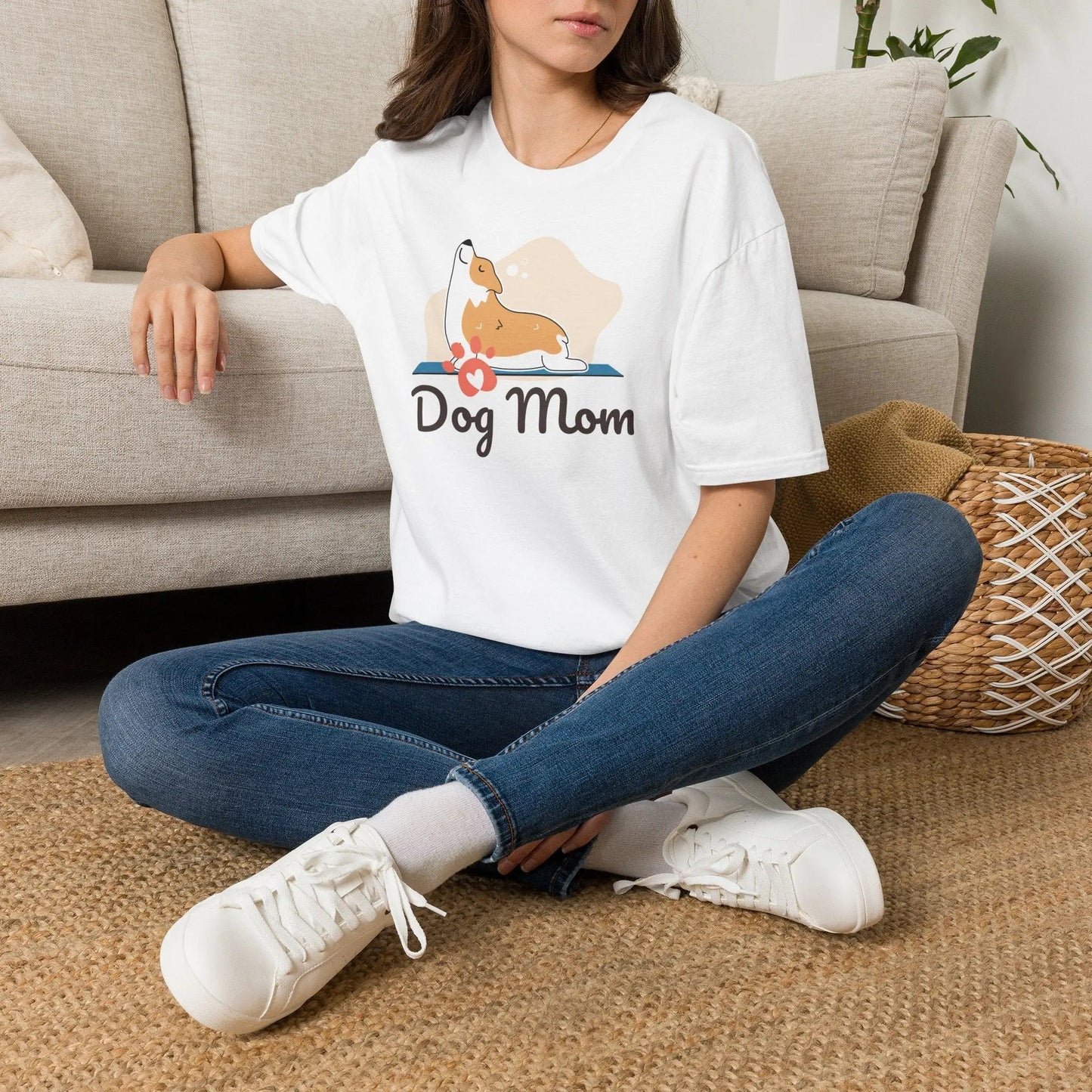 Dog Mom T-Shirt — Colorful Paw Print Tee for Pet Lovers