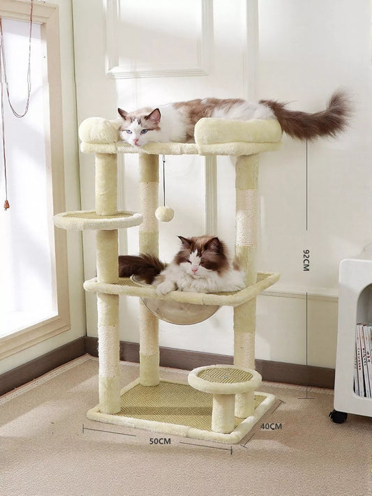 Plush Cat Tree Condo with Scratching Posts