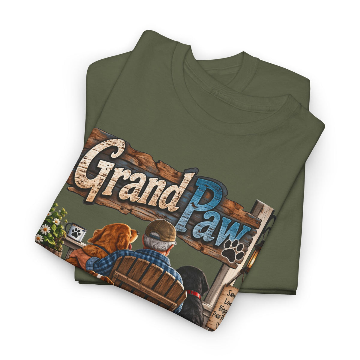 Grand Paw T-Shirt — Grandpa with Dogs Graphic Tee