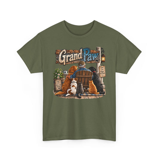 Grand Paw T-Shirt — Grandpa with Dogs Graphic Tee