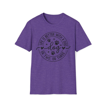 Dog Lover T-Shirt — "Life Is Better With a Dog" Casual Graphic Tee