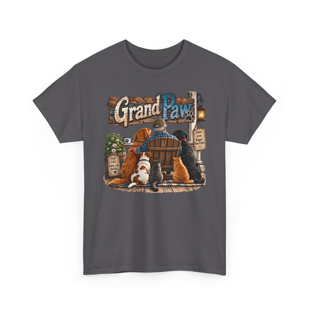 Grand Paw T-Shirt — Grandpa with Dogs Graphic Tee
