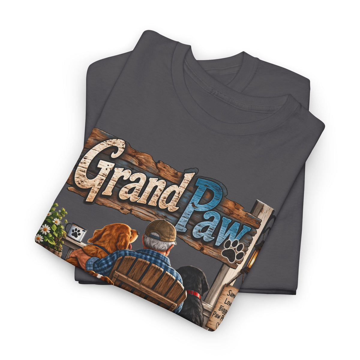 Grand Paw T-Shirt — Grandpa with Dogs Graphic Tee
