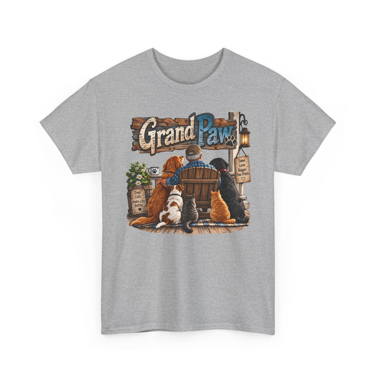 Grand Paw T-Shirt — Grandpa with Dogs Graphic Tee