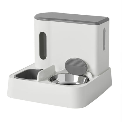 Cat Automatic Pet Feeder Water Dispenser Integrated Double Bowl Drinking Pet