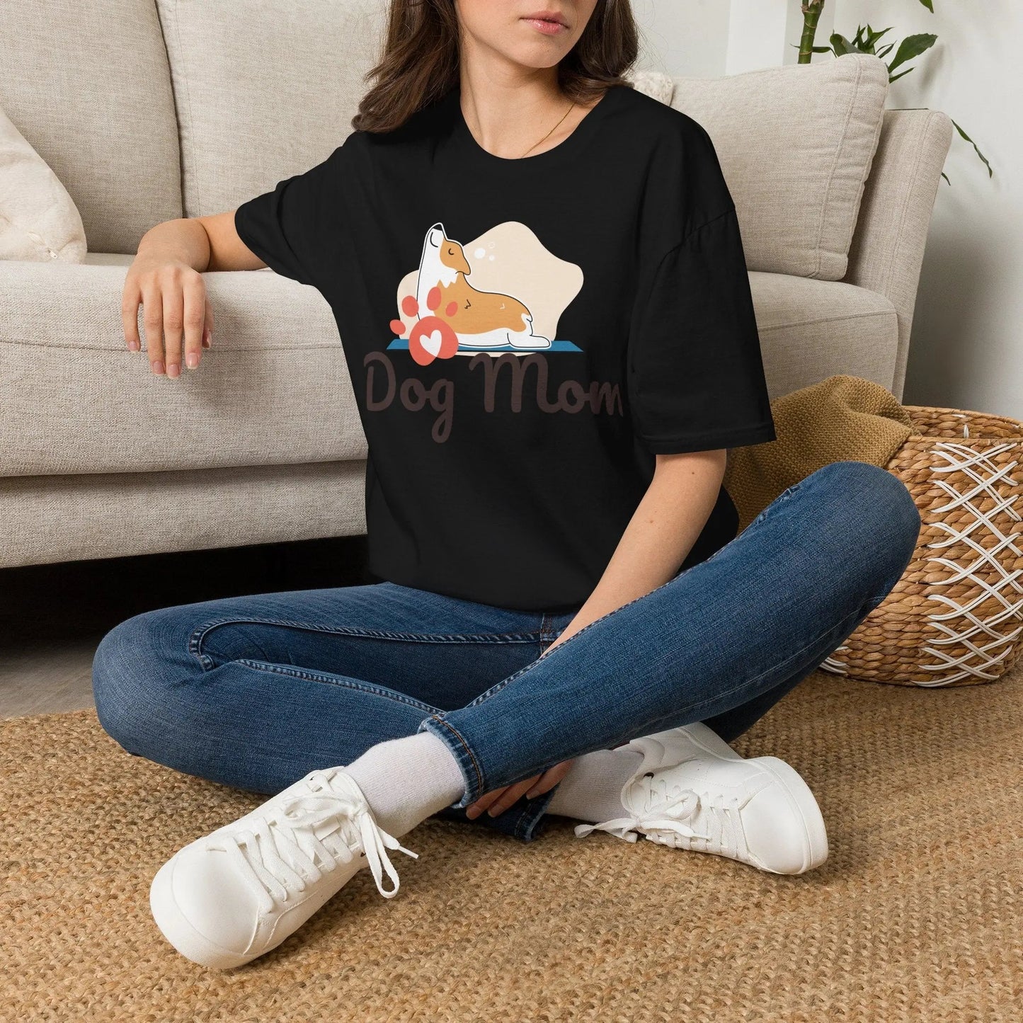 Dog Mom T-Shirt — Colorful Paw Print Tee for Pet Lovers