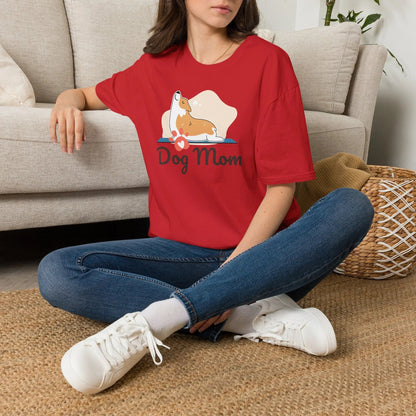 Dog Mom T-Shirt — Colorful Paw Print Tee for Pet Lovers