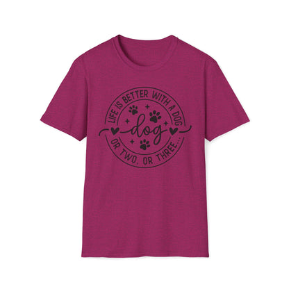 Dog Lover T-Shirt — "Life Is Better With a Dog" Casual Graphic Tee