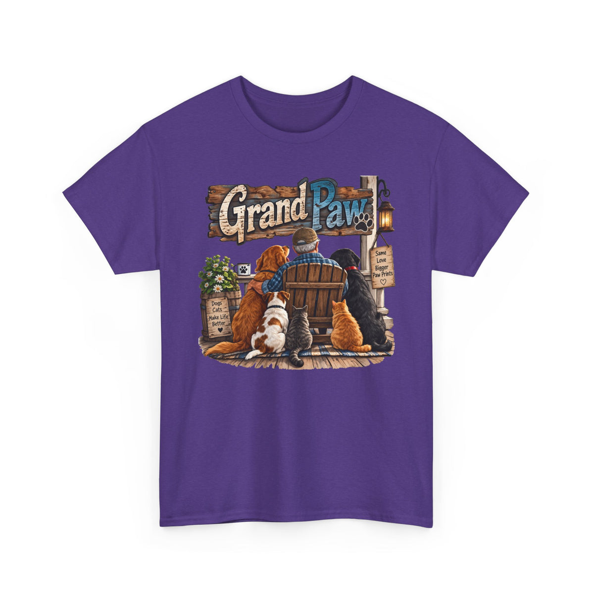 Grand Paw T-Shirt — Grandpa with Dogs Graphic Tee