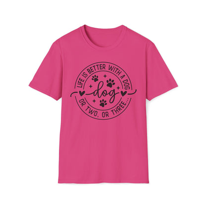 Dog Lover T-Shirt — "Life Is Better With a Dog" Casual Graphic Tee