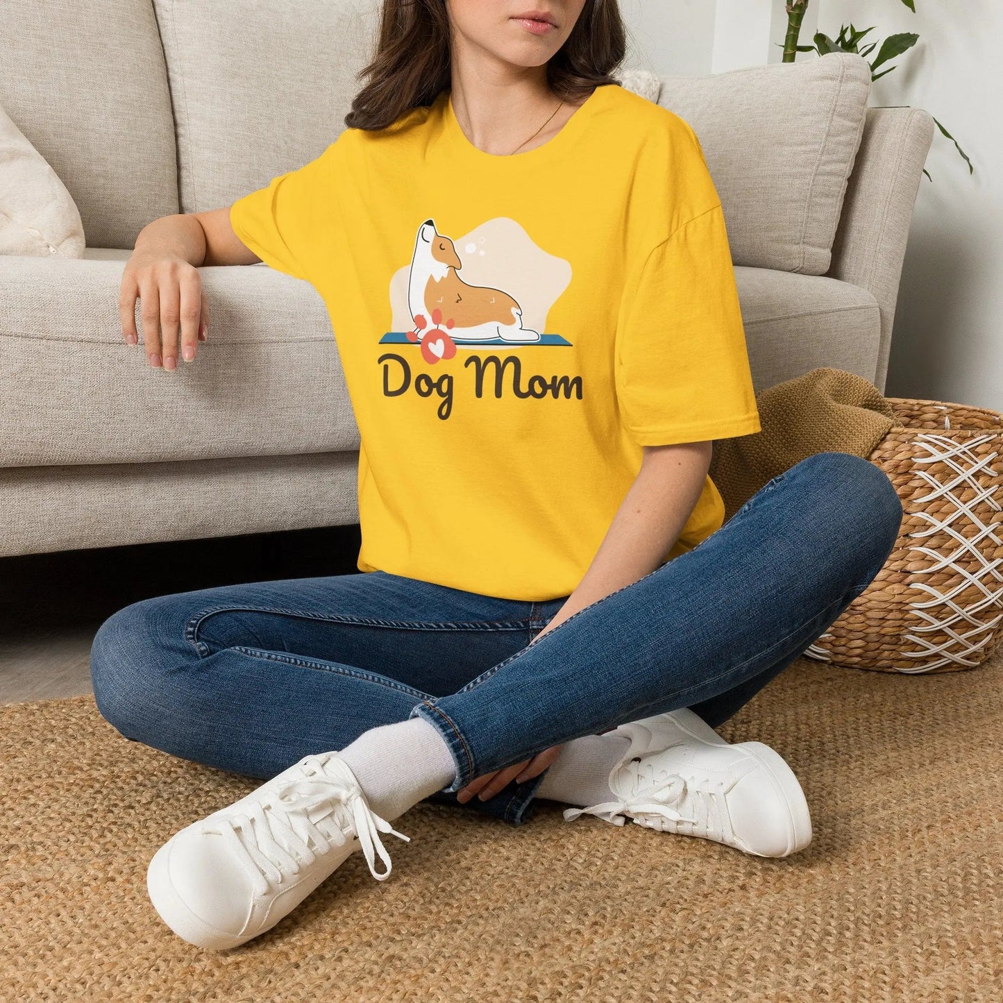 Dog Mom T-Shirt — Colorful Paw Print Tee for Pet Lovers