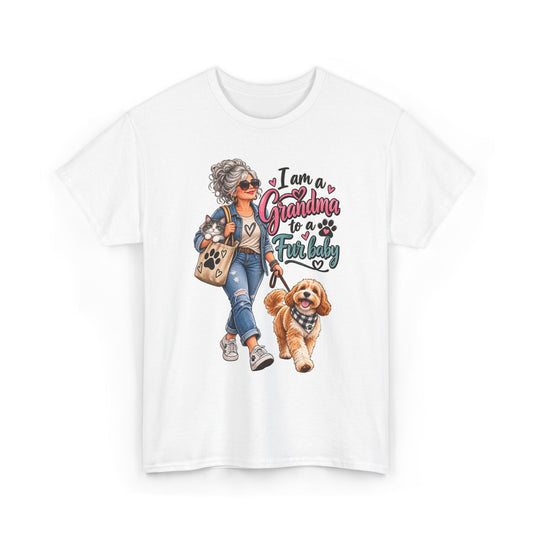 Grandma Walking Dog T-Shirt — "I Am a Grandma for a Friendly" Graphic Tee