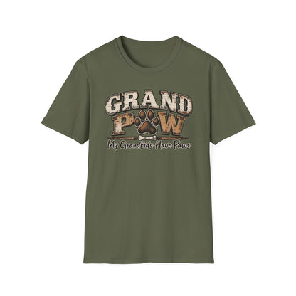 T-Shirt — "Grand Paw" My Grandkids Have Paws Dog Lover Tee