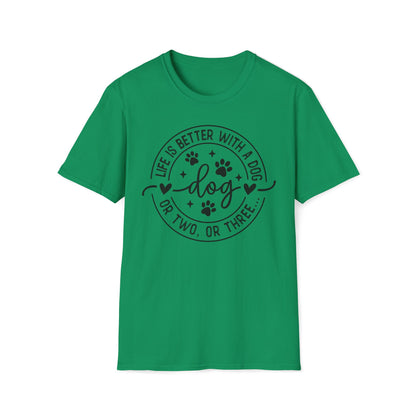 Dog Lover T-Shirt — "Life Is Better With a Dog" Casual Graphic Tee