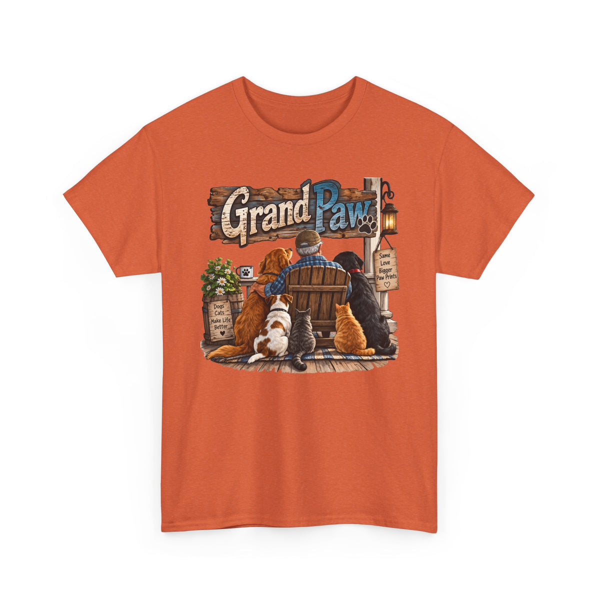 Grand Paw T-Shirt — Grandpa with Dogs Graphic Tee