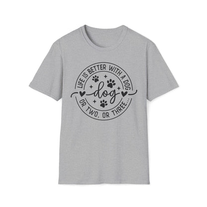 Dog Lover T-Shirt — "Life Is Better With a Dog" Casual Graphic Tee