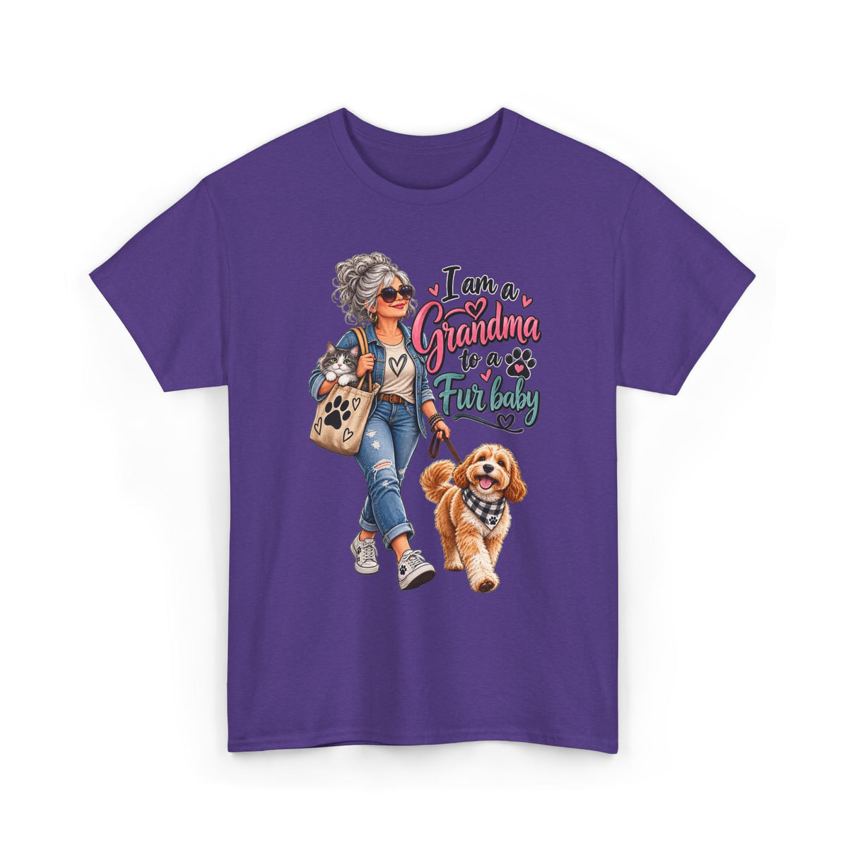 Grandma Walking Dog T-Shirt — "I Am a Grandma for a Friendly" Graphic Tee