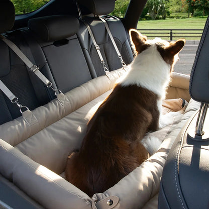 Safe Dog Travel Bed Elevated Padded Car Seat Luxury Back Seat Pet Companion Perfect Daily Commute Road Trip Essential Premium Quality Design Modern First Class Style Beautiful Comfortable Journey Experience Milano Double Construction Secure
