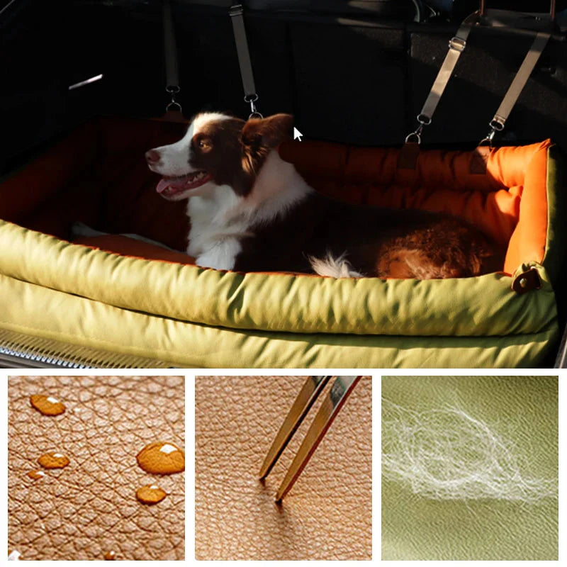 Premium Dog Car Seat Elevated Luxury Pet Bed Padded Back Seat Design Safe Travel Companion Perfect Road Trip Essential First Class Comfort Style Modern Pet Accessory Beautiful Milano Double Quality Construction Secure Daily Commute Vacation