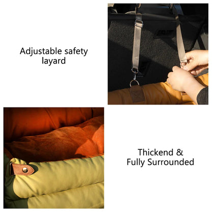Luxury Dog Travel Seat Elevated Padded Car Bed Back Seat Pet Companion Safe Secure Design Perfect Road Trip Essential Premium Quality Milano Double Comfortable Journey Style Modern Pet Accessory Beautiful First Class Experience Daily