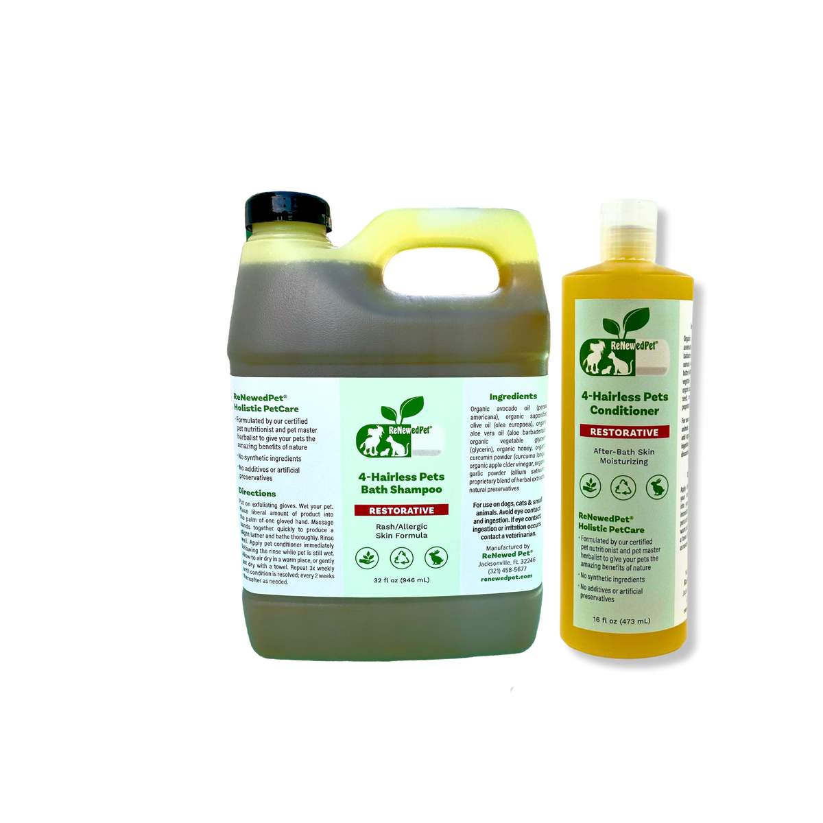 Organic Pet Grooming Set Natural Hairless Dog Shampoo Conditioner Collection Sensitive Skin Care Formula Premium Quality Ingredients Holistic Vet Approved Wellness Products Non GMO Gentle Cleansing System Restorative Daily Care Essential
