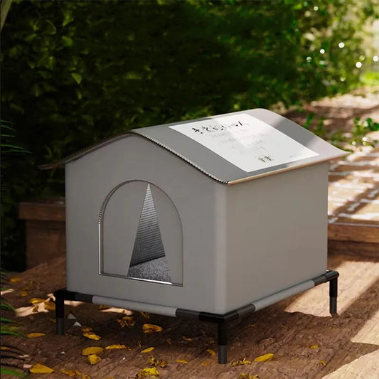 Waterproof Outdoor Pet House – Winter Warm Cat & Small Dog Cave Bed | Foldable, Washable, Cozy Shelter