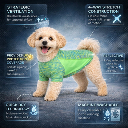 Pet Life ® Active 'Warf Speed' Heathered Ultra-Stretch Yoga Fitness Dog T-Shirt