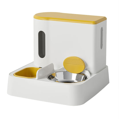 Cat Automatic Pet Feeder Water Dispenser Integrated Double Bowl Drinking Pet