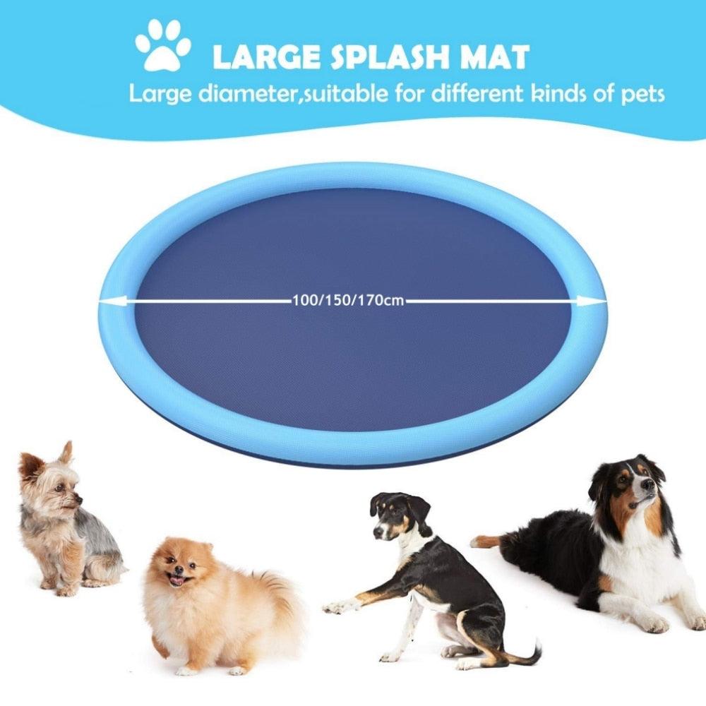 Large Dog Water Mat Outdoor Cooling System Summer Heat Relief Multiple Size Options Available Backyard Fun Activities Interactive Play Entertainment Non Slip Surface Safe Material BPA Free Construction Eco Friendly Design Durable PVC Spray