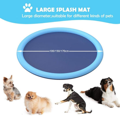 Large Dog Water Mat Outdoor Cooling System Summer Heat Relief Multiple Size Options Available Backyard Fun Activities Interactive Play Entertainment Non Slip Surface Safe Material BPA Free Construction Eco Friendly Design Durable PVC Spray